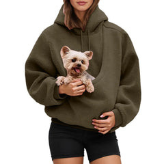 Unisex Pet Carrier Hoodie Cat Dog Bag Long Sleeve Sweatshirt Multiple Colors Plush Daily Wear Fashion Accessory